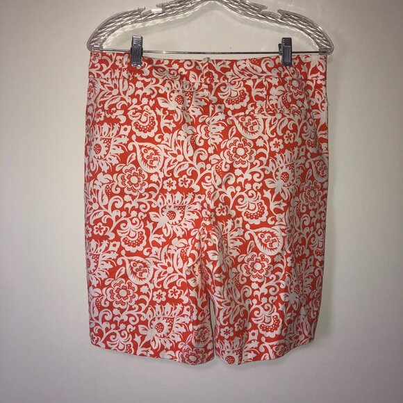 Talbots Womens Orange & White Floral Print Shorts Size 10 - Picture 6 of 6